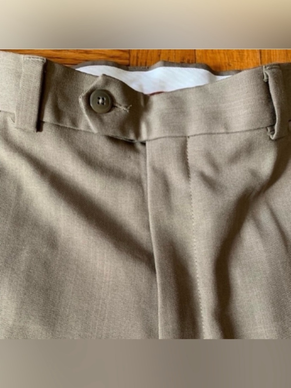 Haggar Men's Khaki Classic Fit Iron-Free Pants in Light Tan - Picture 4 of 12
